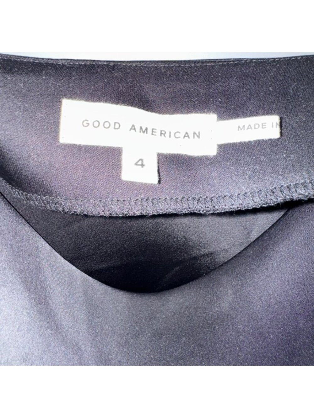 Good American Slip Dress Size 4 Black Cowl Neck Midi Adjustable Straps New Tags - Picture 2 of 10